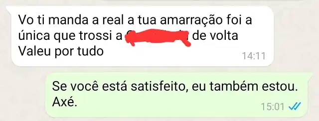 Depoimento de cliente da Magia Suprema sobre amarração amorosa